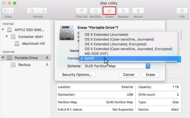 partition an external hard drive for mac and pc